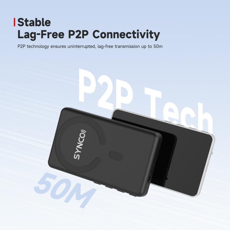 synco شاشة مراقبة سيلفي Xview M4 لهاتف vlog لكاميرا iPhone و Android الخلفية، شاشة سيلفي مغناطيسية سوداء مع مكبر صوت مدمج للبث المباشر على YouTube و TikTok - Image 4